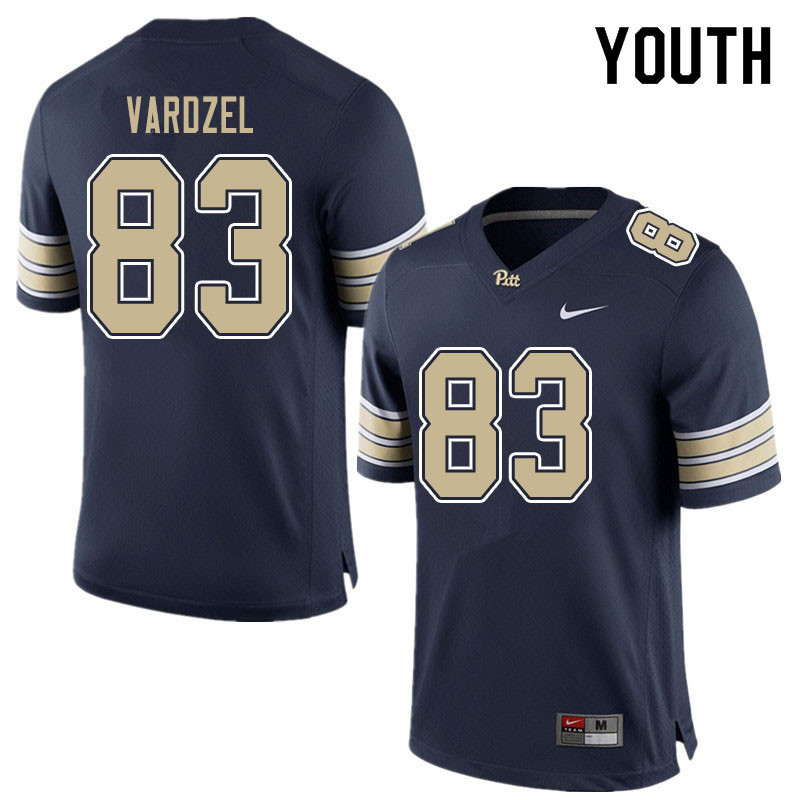 Youth #83 John Vardzel Pitt Panthers College Football Jerseys Sale-Blue